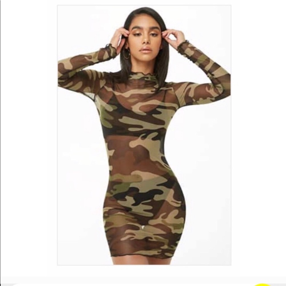 Camo/ Army mesh dress